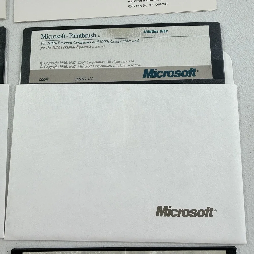 Vintage Microsoft Mouse & Paintbrush 5.25